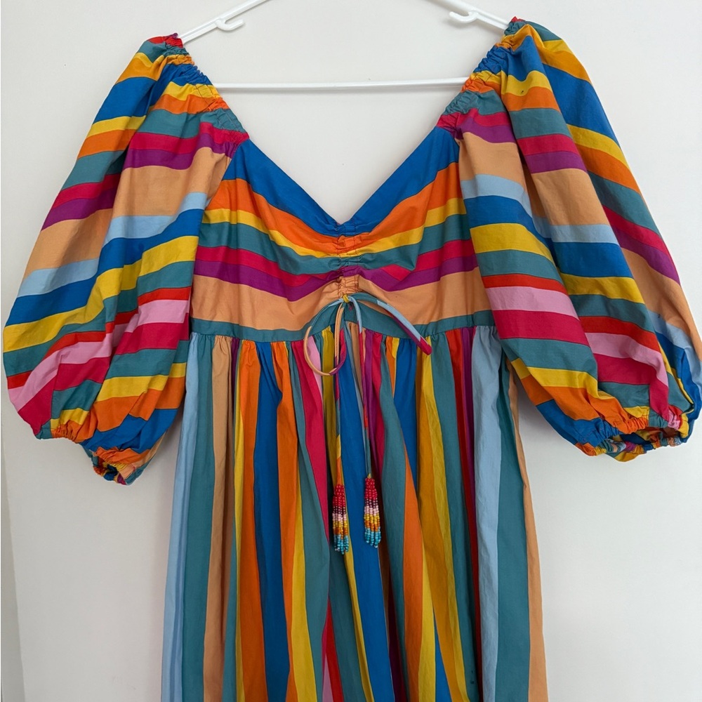Like New ✨ Farm Rio Striped Scarf Maxi Dress - Picture 6 of 9